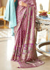 Orchid Purple Printed Georgette Silk Saree