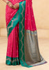 Paradise Pink Woven Satin Silk Saree