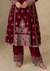 Beautiful Maroon Embroidered Suit Set
