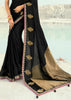 Black Woven Banarasi Embroidered Organza Satin Silk Saree