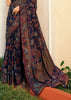 Patriot Blue Printed Georgette Silk Saree