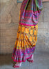 Vibrant Yellow Patola Printed Silk Saree