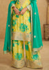 Yellow And Green Embroidered Plazzo Set