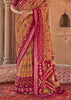 Hazel Brown Printed Patola Georgette Silk Saree