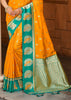 Orange & Green Woven Banarasi SIlk Saree