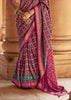 Wine Purple Printed Patola Silk Saree