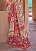 Off White Printed Kashmiri Jamewar Saree