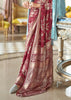Maroon Woven Georgette Silk Saree
