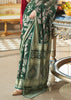 Mallard Green Woven Georgette Silk Saree