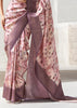 Mist Purple Woven Banarasi Silk Saree With Digital Print