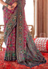 Dusky Purple Printed Patola Georgette Silk Saree