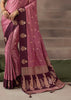 “Exclusive Offer” : Mauve Pink Woven Banarasi Satin Silk Saree