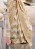 Antique White Woven Cotton Linen Silk Saree