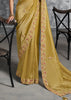 Mustard Yellow Embroidered Tissue Silk Saree