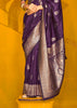 Mulberry Purple Woven Banarasi Silk Saree