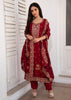 Deep Maroon Embroidered Silk Suit set (10702862385345)