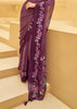 Magic Purple Printed Georgette Light Weight Saree