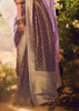 Lavender Purple Banarasi Designer Silk Saree With Embroidered Blouse