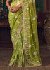 Sage Green Woven Embroidered Saree