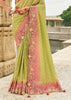 Green Woven Banarasi Designer Silk Saree With Embroidered Blouse