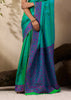 Peacock Green Woven Kanjivaram Silk Saree