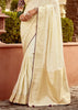 Classy White Woven Banarasi Designer Silk Saree With Embroidered Blouse