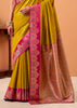 Mustard Gold Banarasi Satin Silk Saree