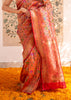 Maya: Banarasi Brocade Saree with Meenakari Floral Jangla in The Shades of Red