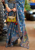 Heaven Blue Printed Soft Silk Saree