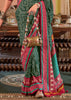 Bistro Green Printed Patola Silk Saree