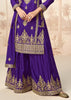 Ultra Violet Wedding Wear Embroidered Plazzo Set