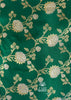 Garden of Roses: Banarasi Floral Jaal Katan Silk Saree in the Shades of Green (7702574104769)