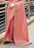 Flamingo Pink Woven Kanjivaram Silk Saree