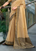 Safari Beige Woven Linen Tissue Silk Saree