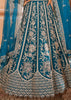 Persian Blue Embroidered Net Lehenga