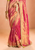 Paradise Pink Woven Banarasi Designer Tissue Silk Saree With Embroidered Blouse