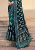 Coral Blue Printed Georgette Silk Saree