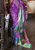 Mystic Teal & Purple Dual Tone Bronze Zari Woven Banarasi Silk Saree
