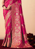 Magenta Pink Woven Banarasi Silk Saree