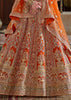 Rust Orange Heavy Embroidered Designer Lehenga