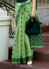 Pista Green Woven Tissue Linen Silk Saree