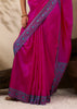 Wine Purple Woven Kanjivaram Silk Saree