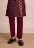 Ochre Red Sequins Embroidered Kurta Set
