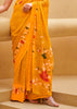 Festive Yellow Printed Georgette Light Weight Saree