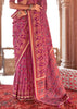 Sparkling Purple Printed Patola Georgette Silk Saree