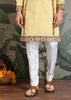 Festive Yellow Embroidered Stitched Kurta Set