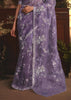 Lilac Mist Tissue Organza Designer Saree