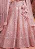Blushing Pink Net Embroidered Bridal Lehenga