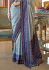 Classy Blue Printed Soft Silk Saree