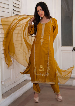 Sunshine Yellow Embroidered Suit Set (10702858420417)